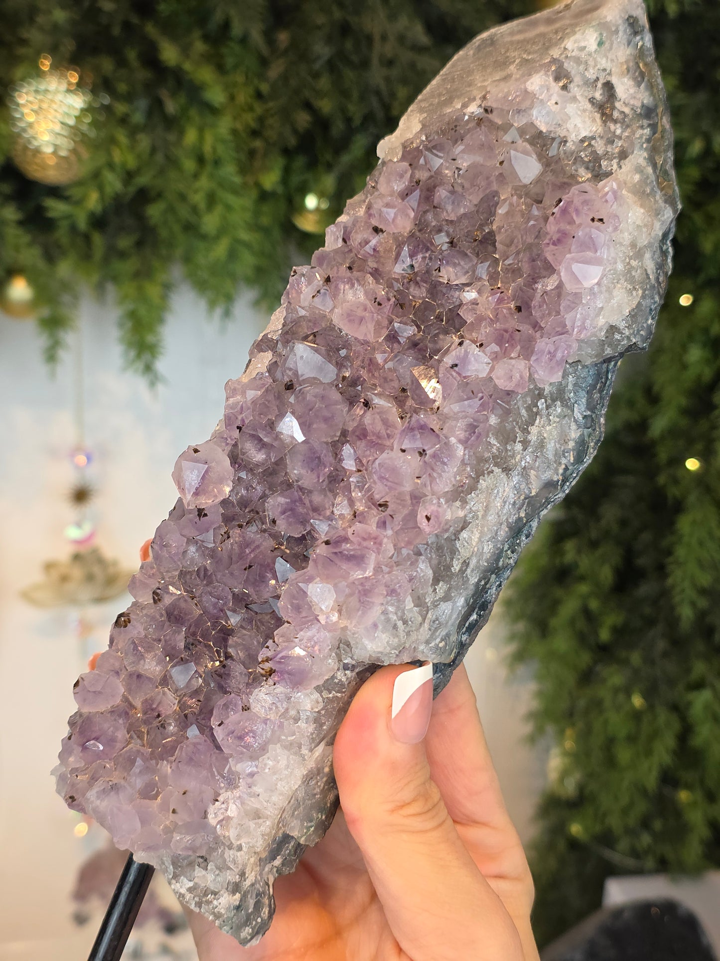 Druzy Amethyst Slice on Custom Stand from Brazil - MAS6065
