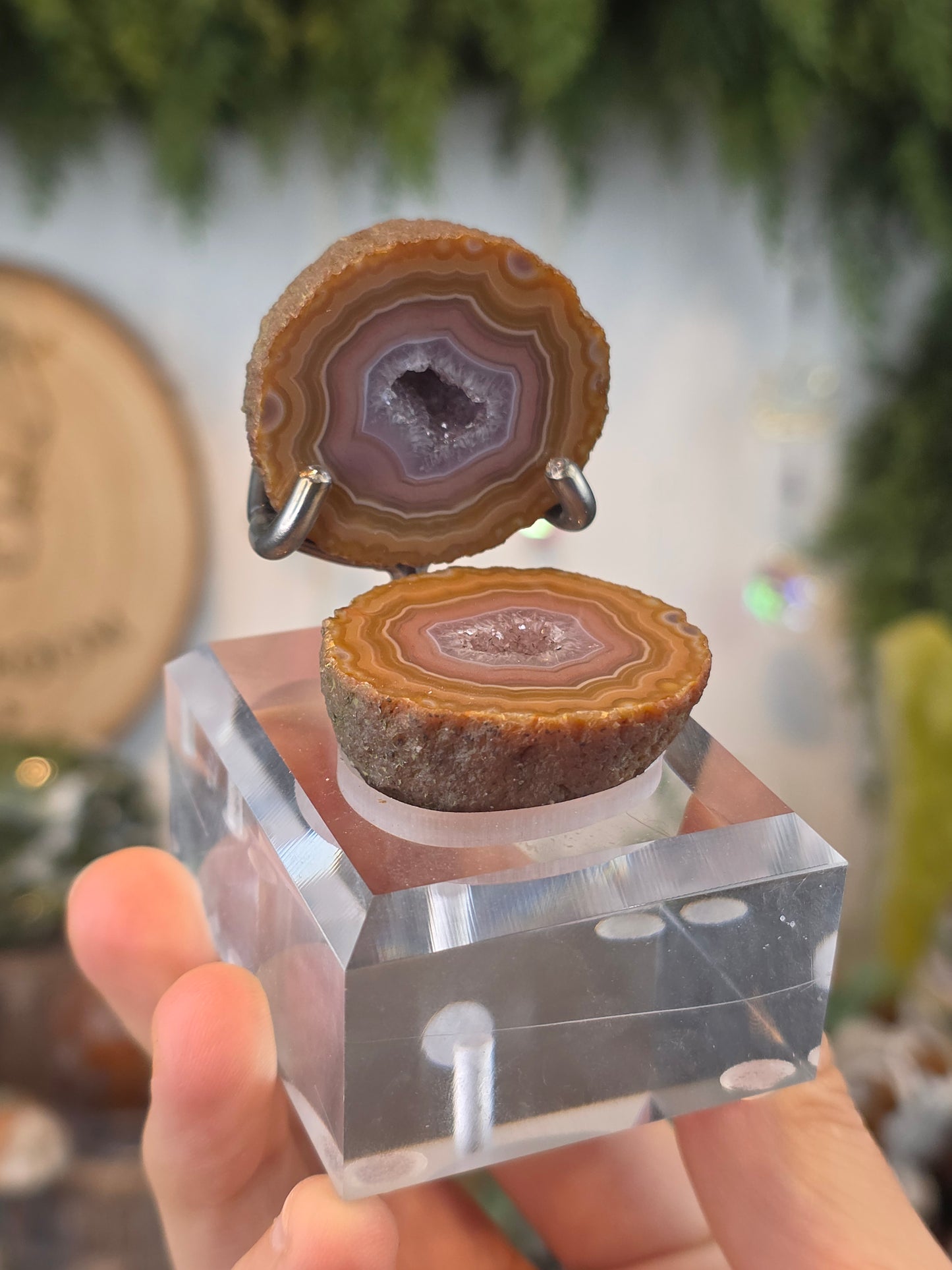 Zhanguo Agate Geode with Custom Stand T