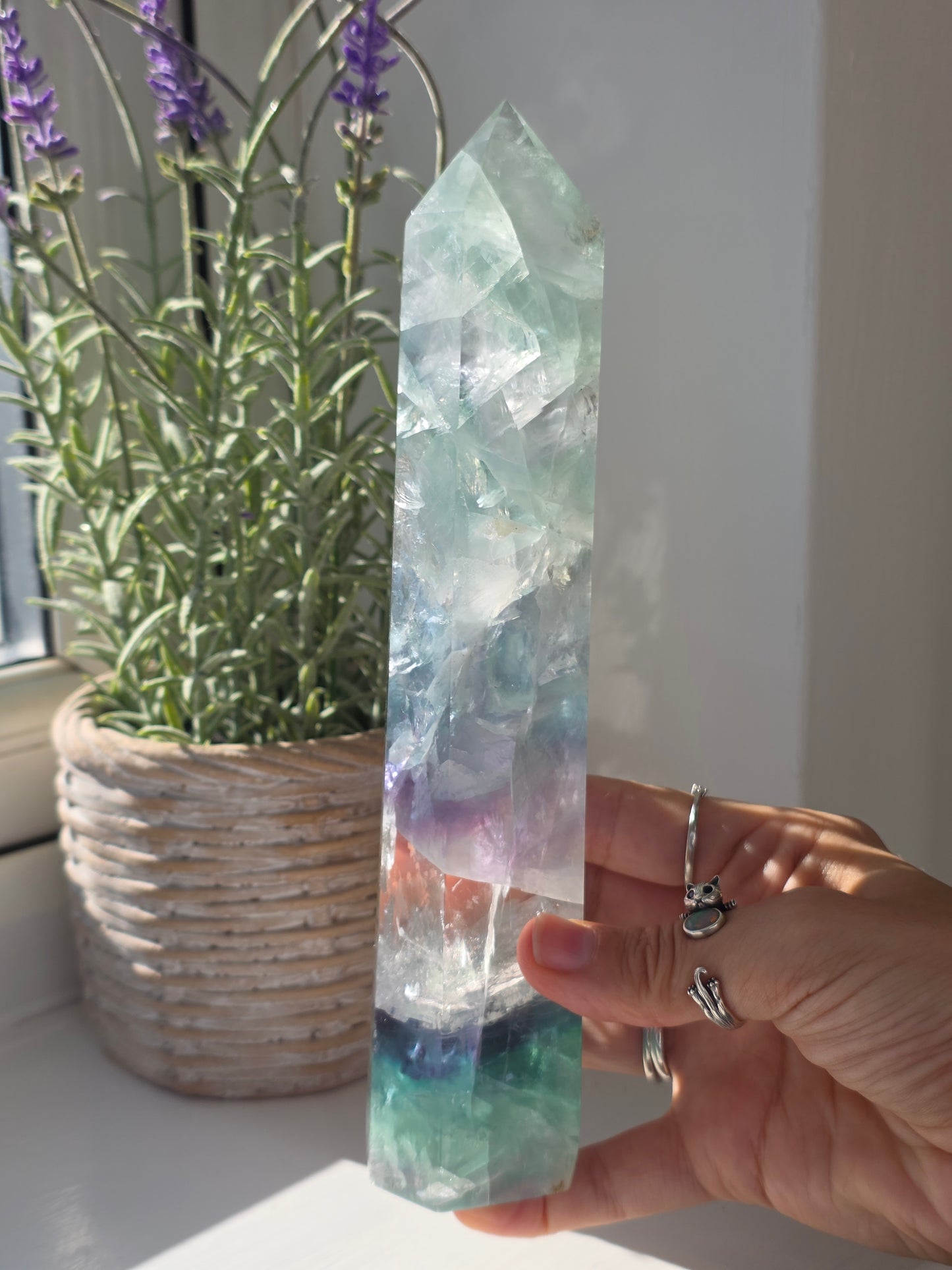 Large Rainbow Fluorite Tower
