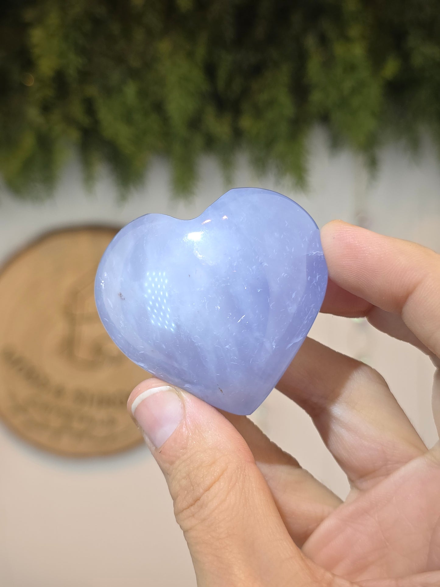 Blue Chalcedony Puffy Hearts