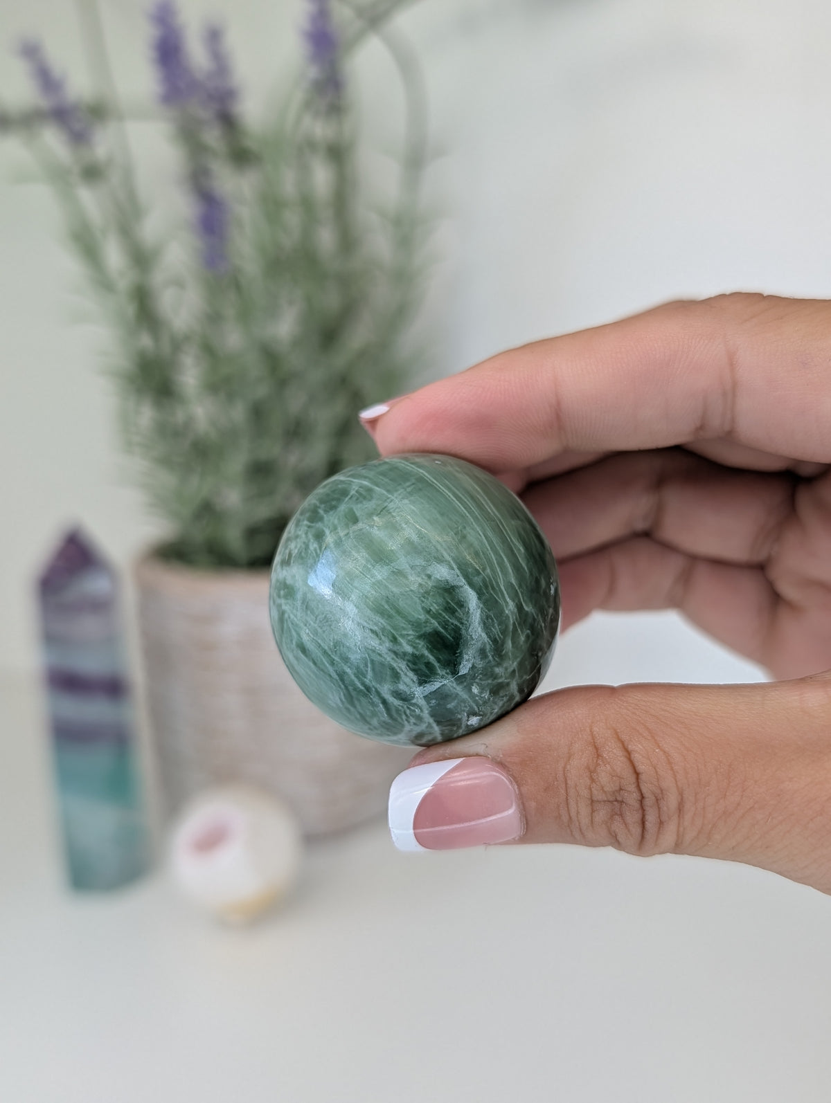 Green Kammererite Spheres from India