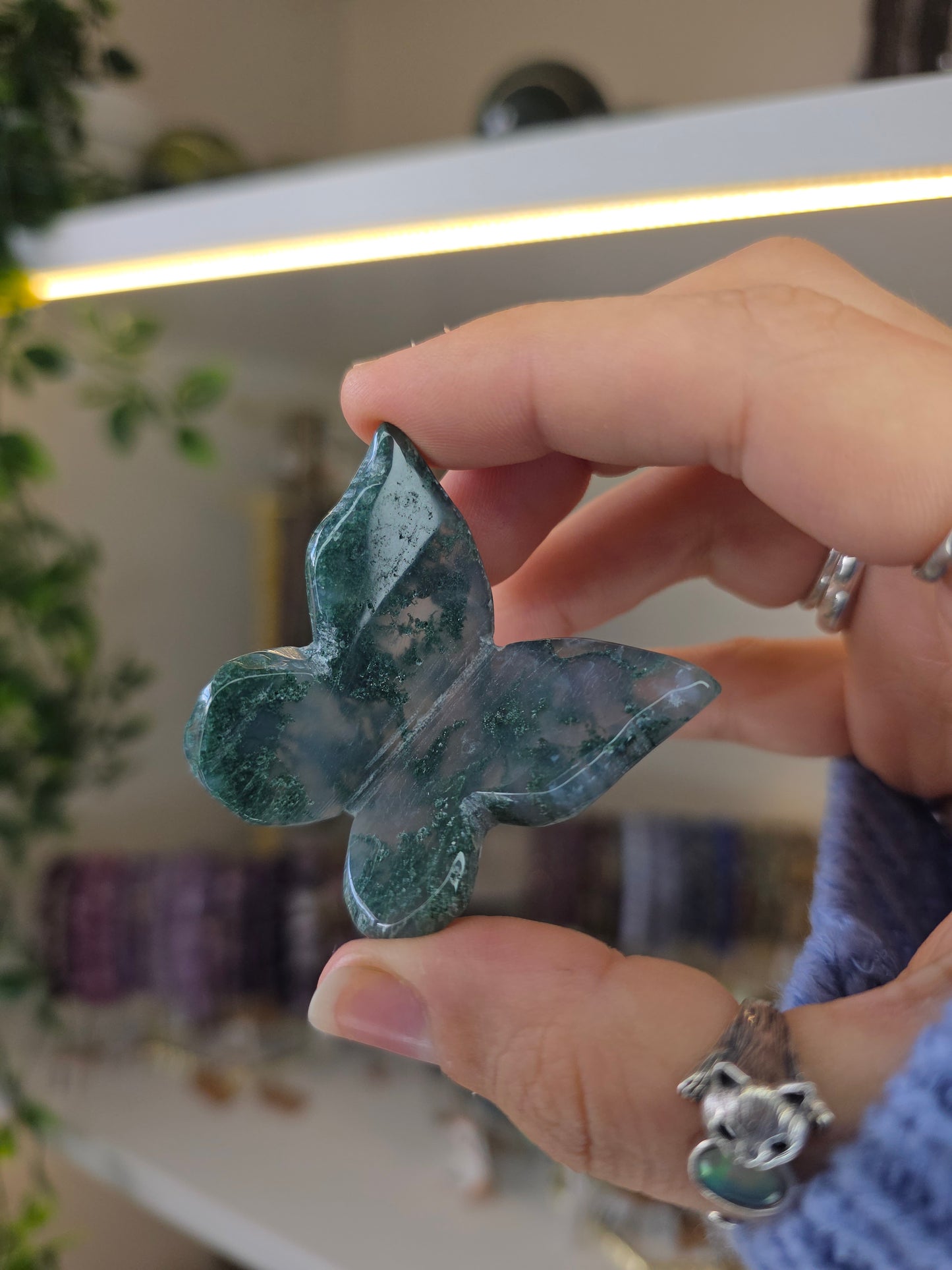 Moss Agate 3D Butterflies