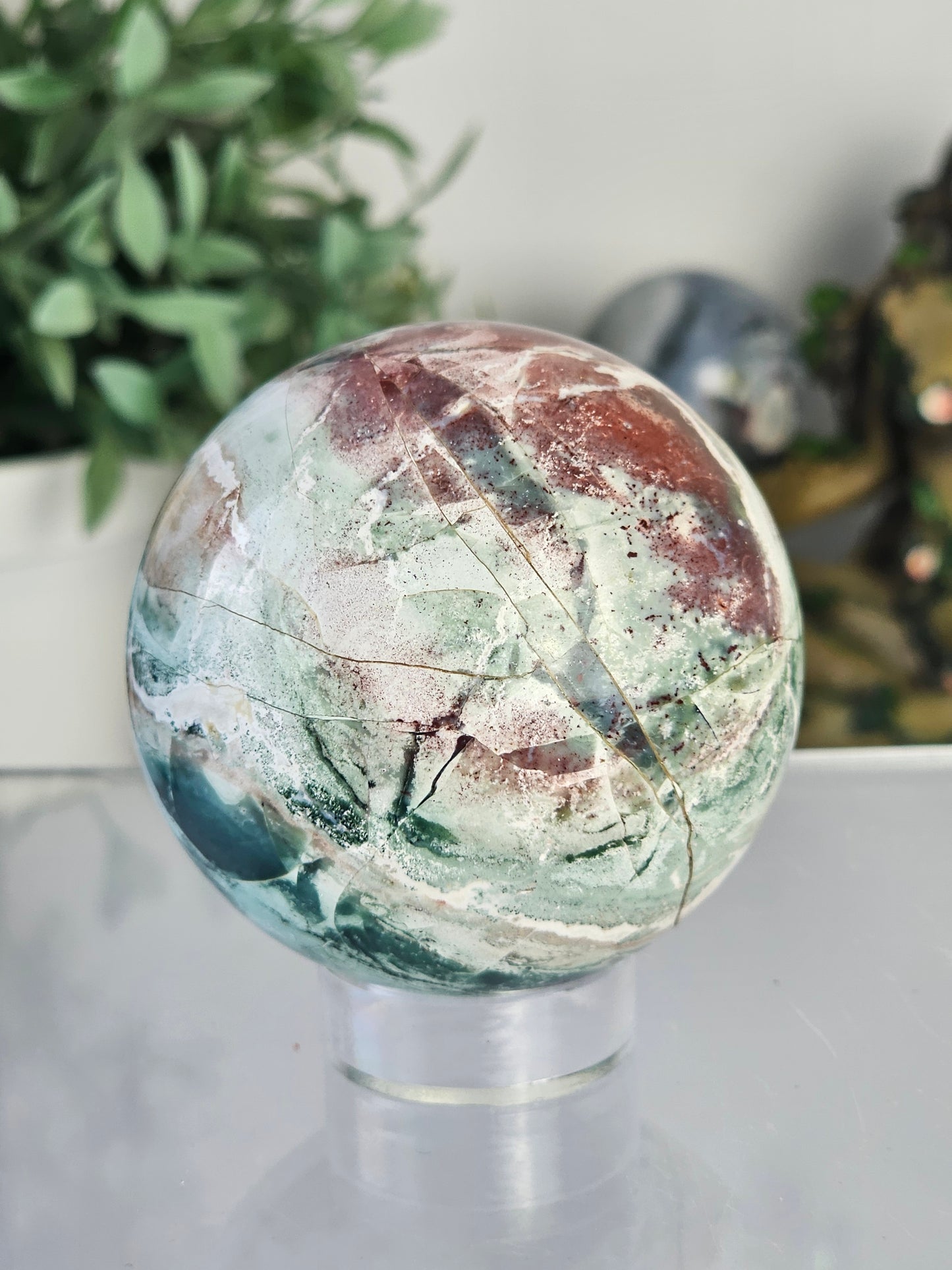 Unicorn Jasper Sphere - MAS0684