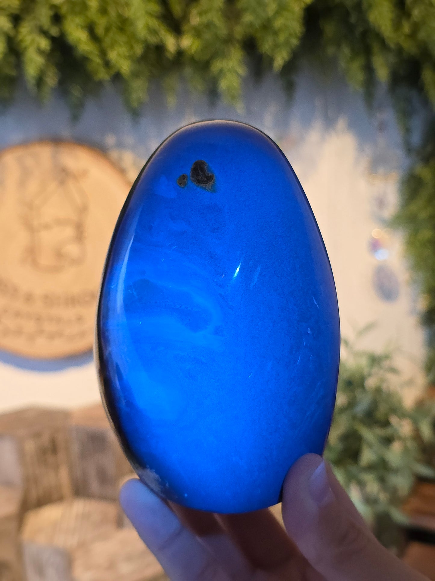 UV Reactive Blue Amber Freeform from Indonesia D