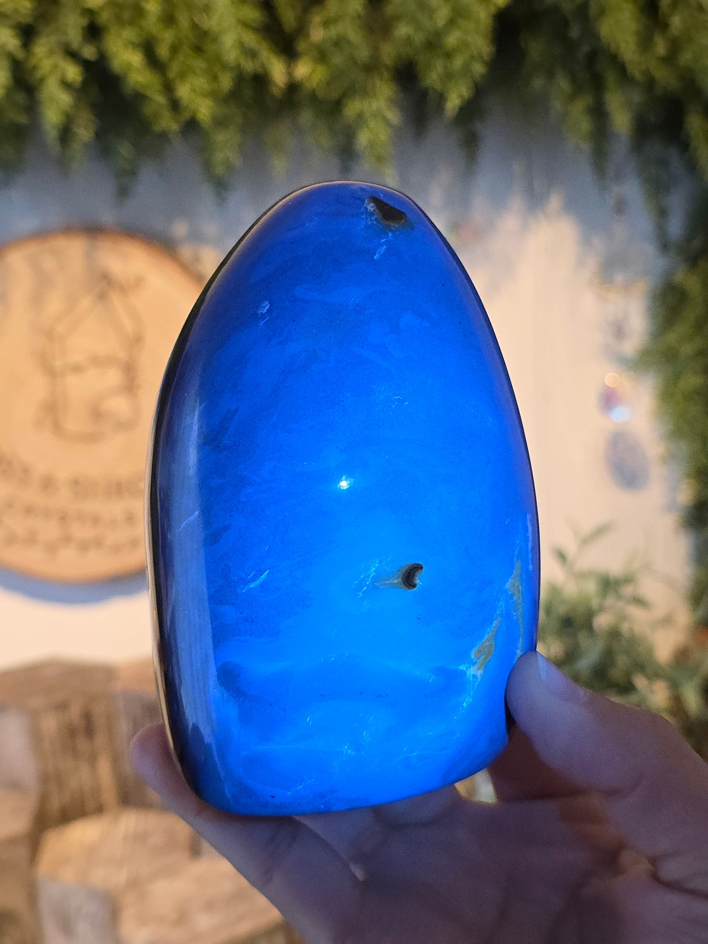 UV Reactive Blue Amber Freeform from Indonesia C
