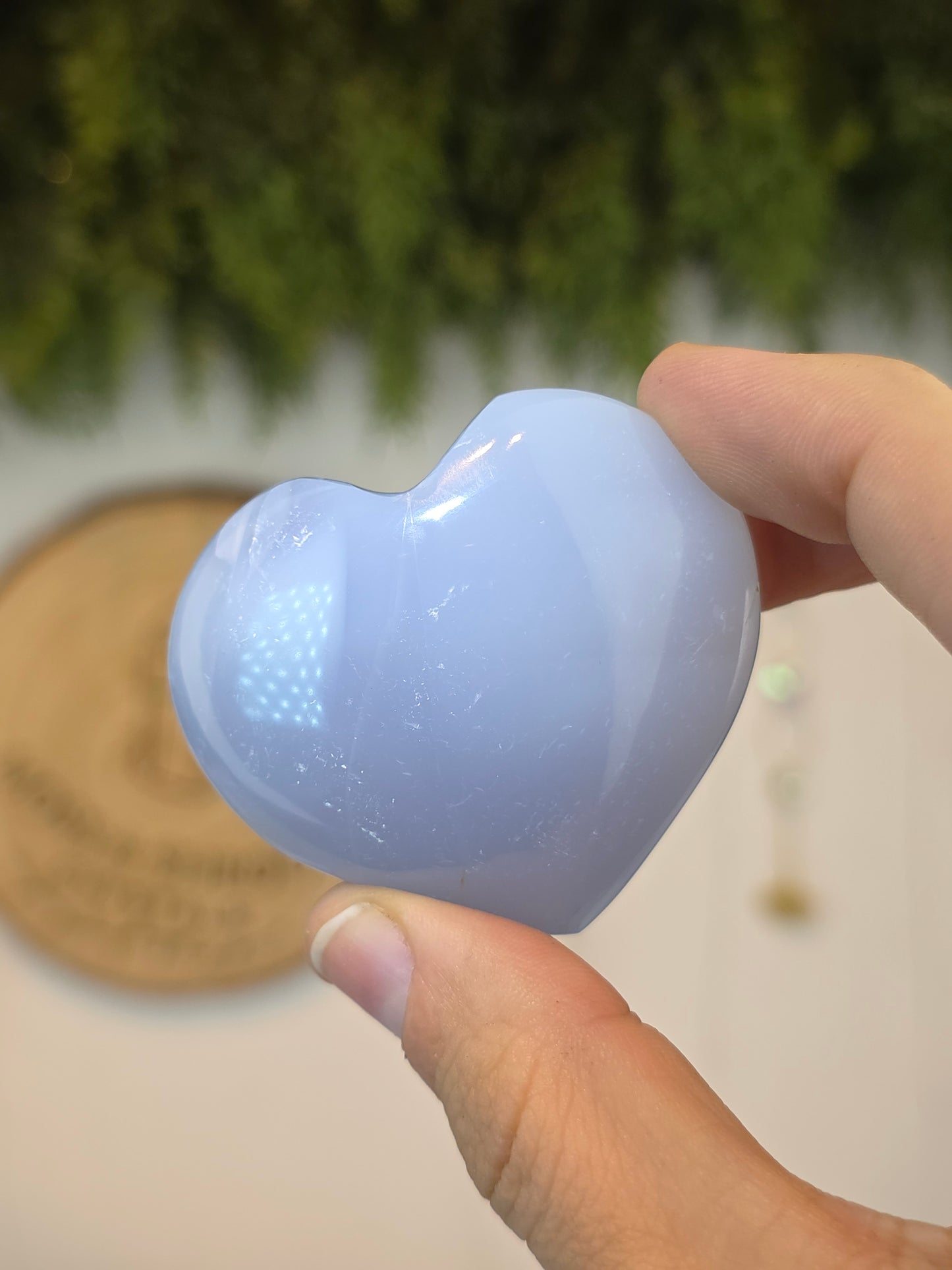 Blue Chalcedony Puffy Hearts