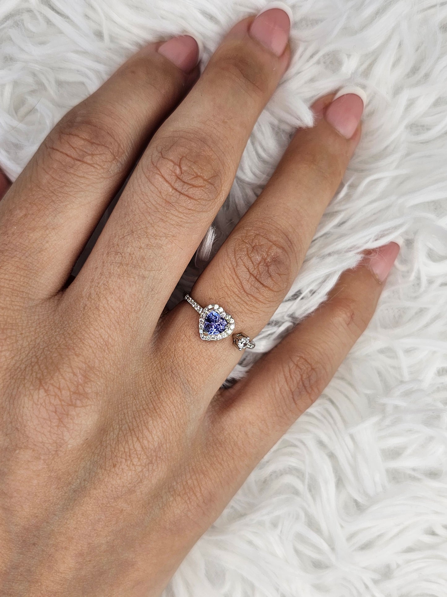 S925 Silver Tanzinite Adjustable Ring - MAS0908