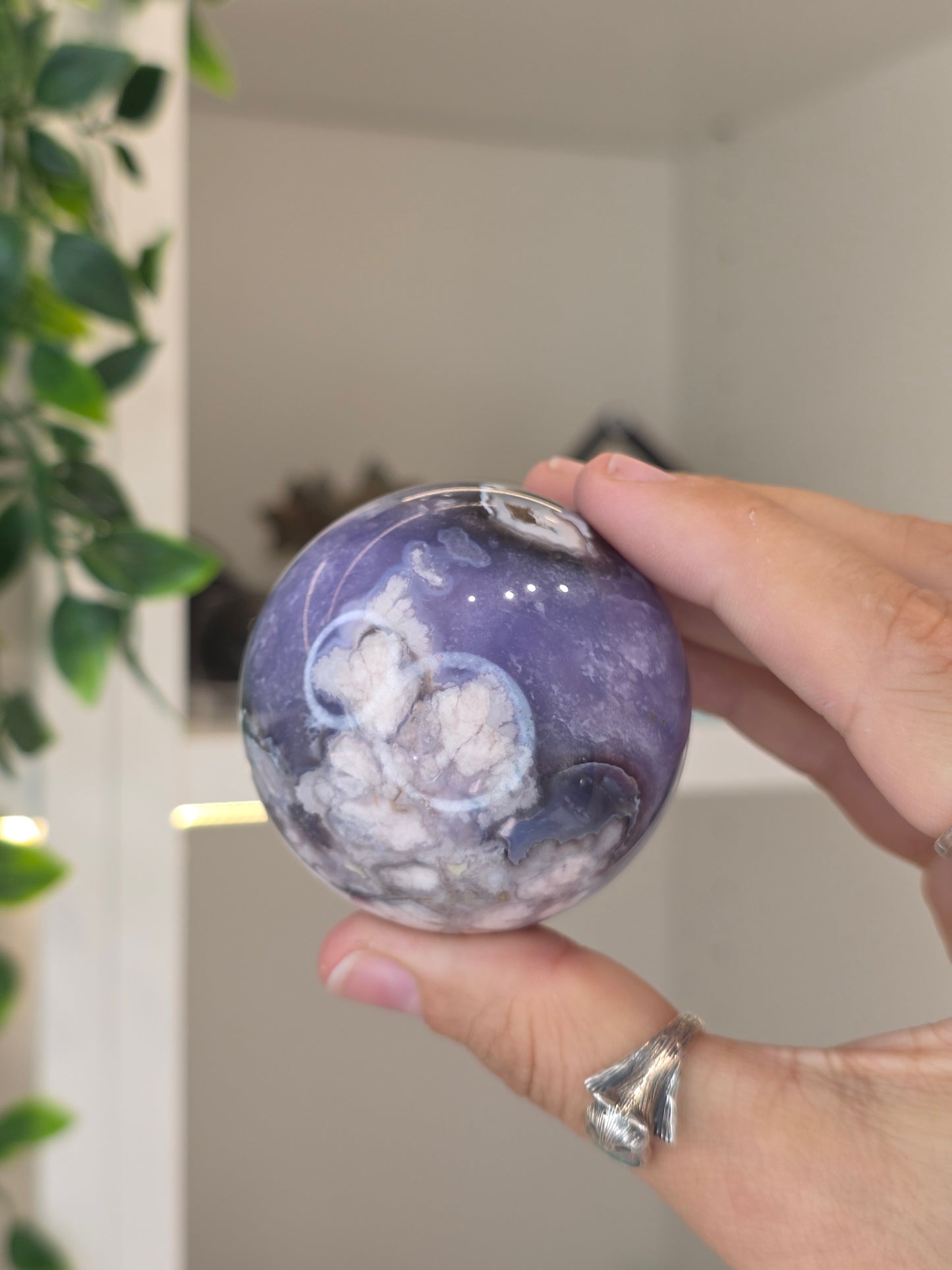Blue Flower Agate Sphere - N