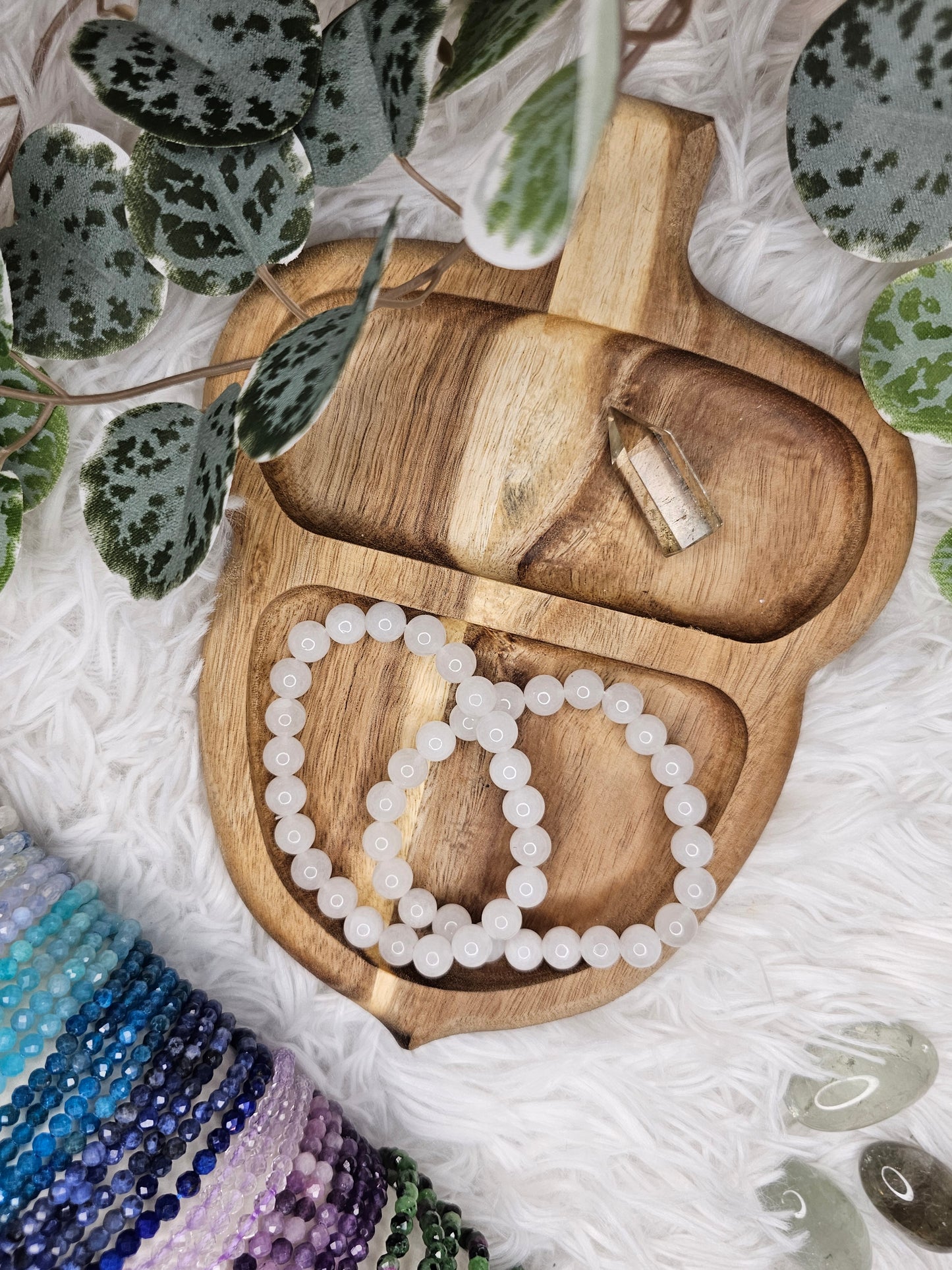 White Agate 8mm Bracelet - MAS0964