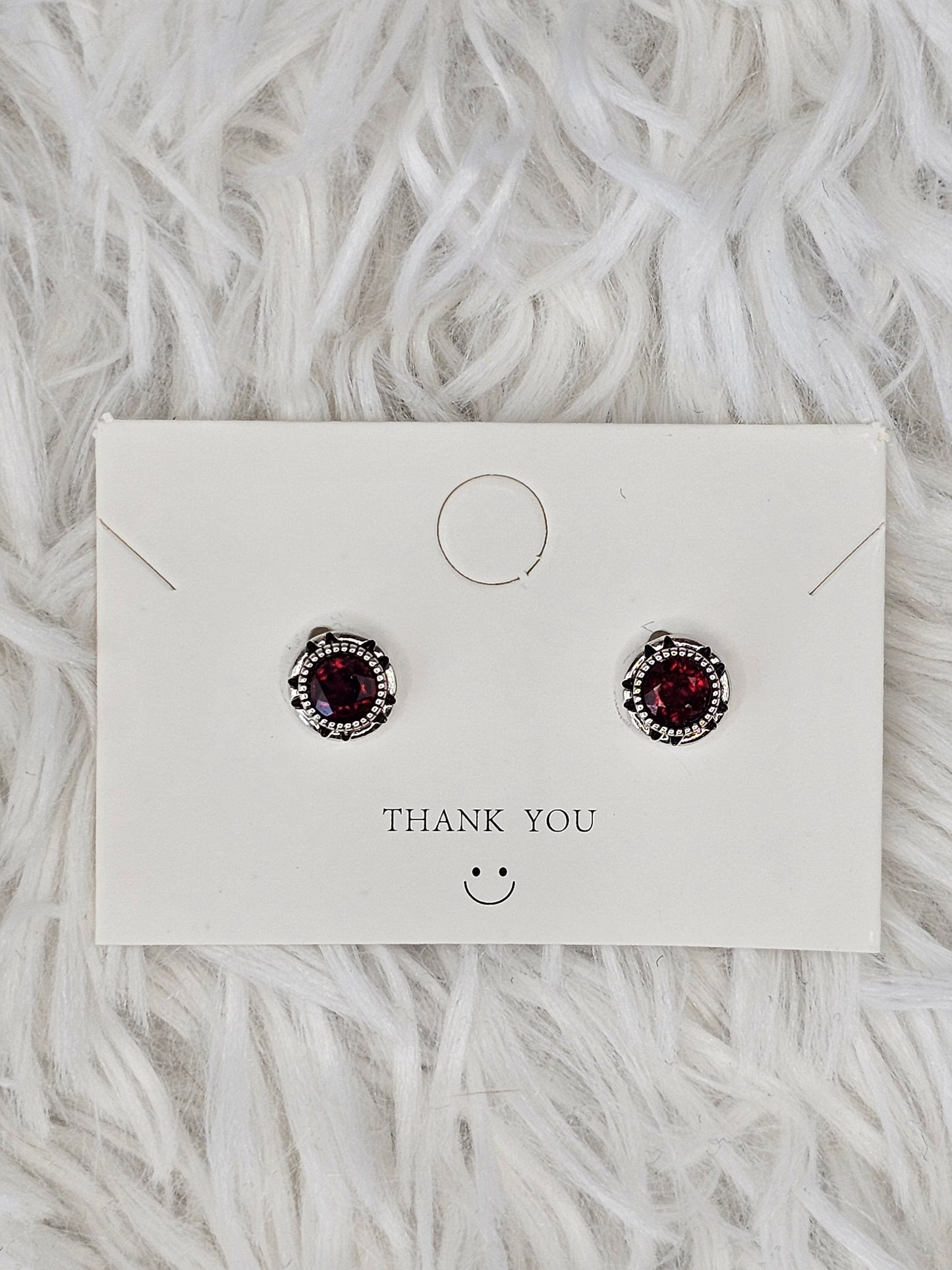 S925 Silver Garnet Earrings - MAS0855