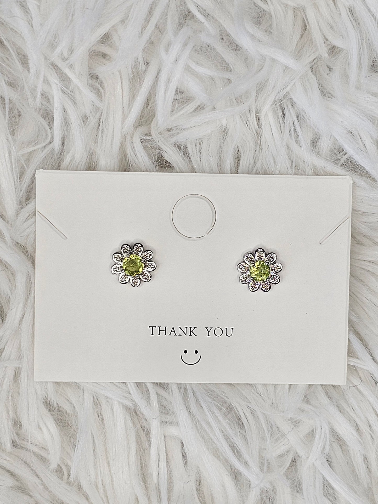 S925 Silver Peridot Earrings - MAS0868