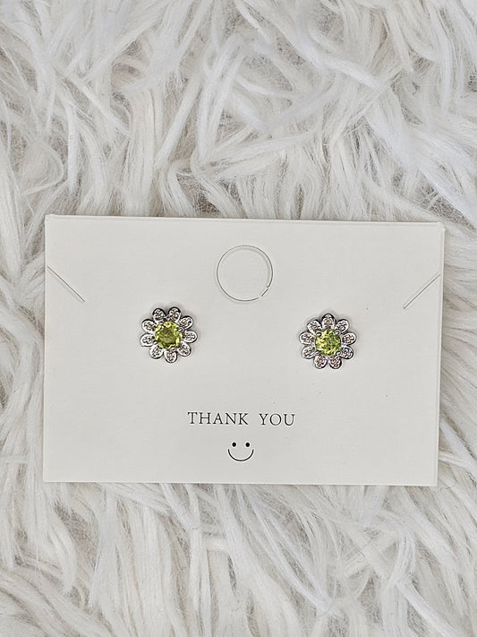 S925 Silver Peridot Earrings - MAS0868