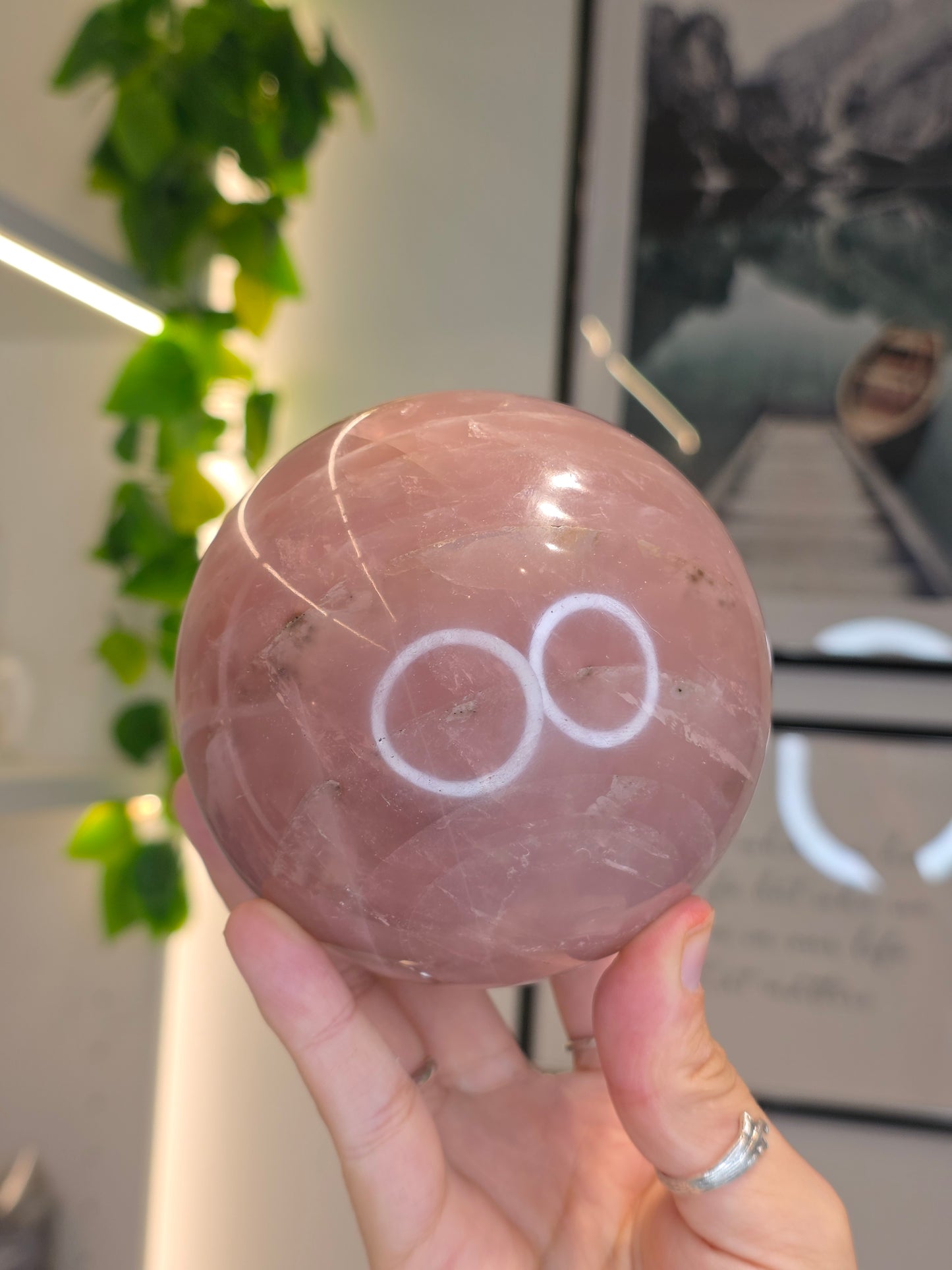 1.2kg Large Brazilian Star Line Rose Quartz Sphere