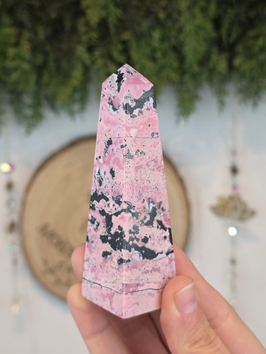 Peruvian Rhodonite Obelisk A