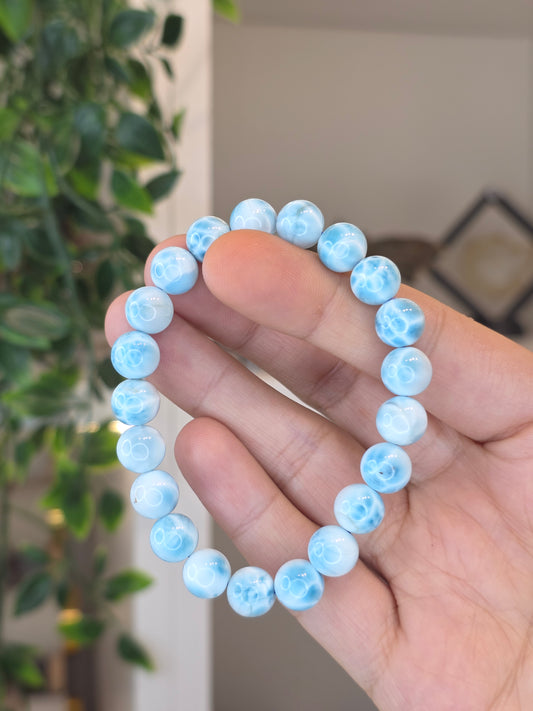 High Grade Larimar Bracelet 8mm - B