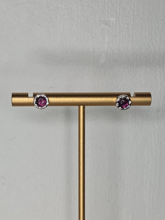 Purple Mica Earrings with S925 Posts