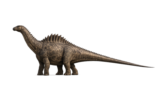 Mounted Rebbachisaurus Garasbae (long neck) Dinosaur Tooth