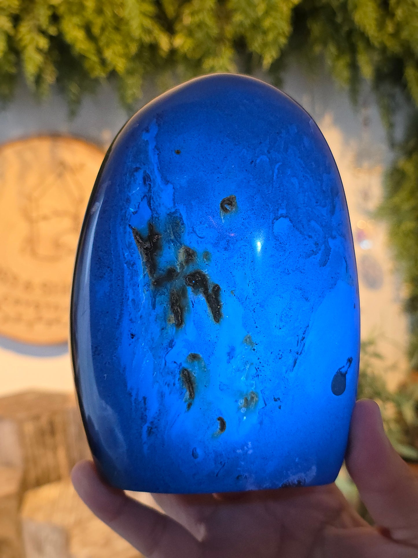 UV Reactive Blue Amber Freeform from Indonesia B