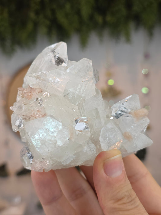 Diamond Apophyllite with Stilbite from Maharashtra, India B