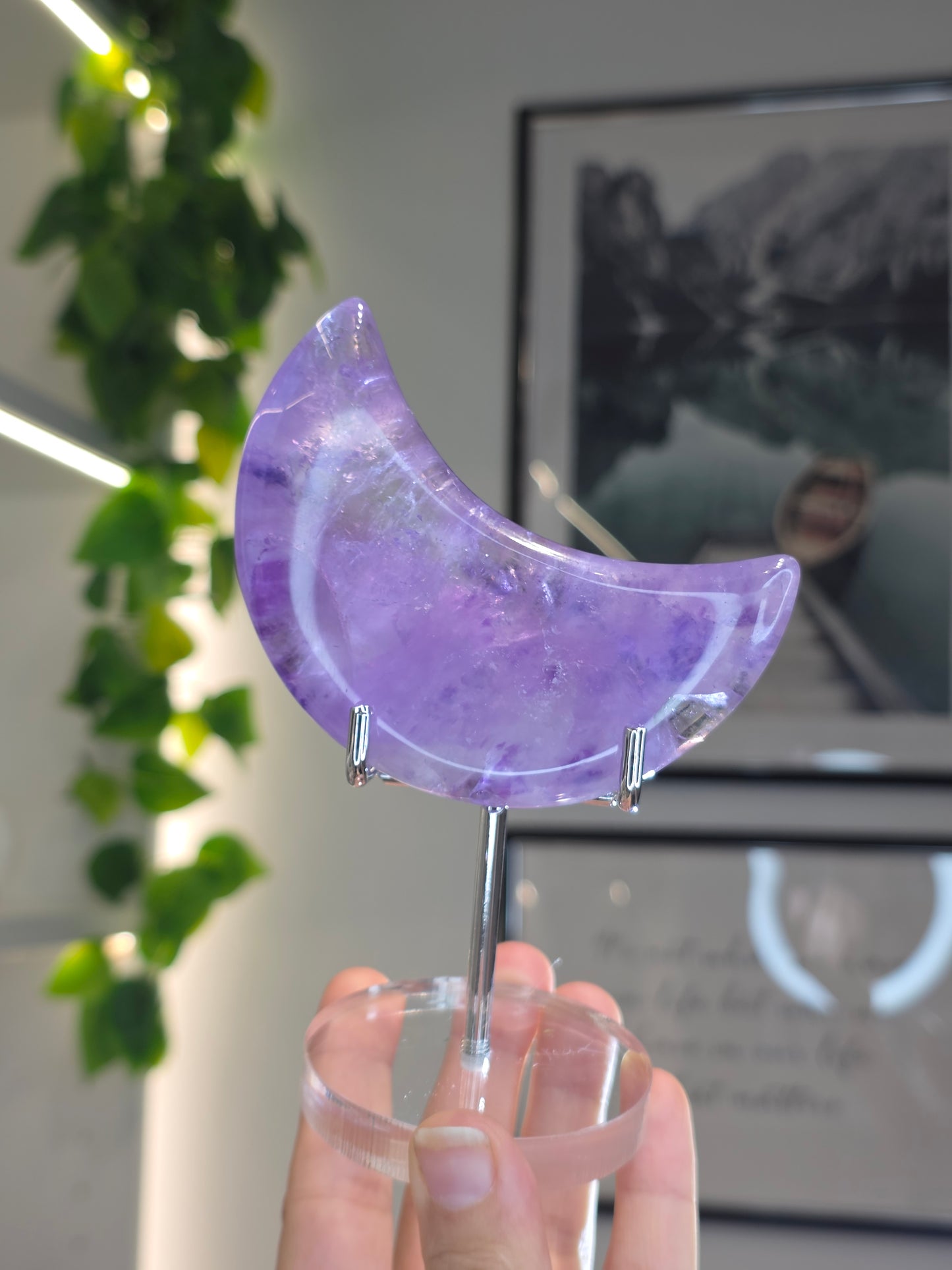 Ametrine (Amethyst with Citrine) Moon with stand - D