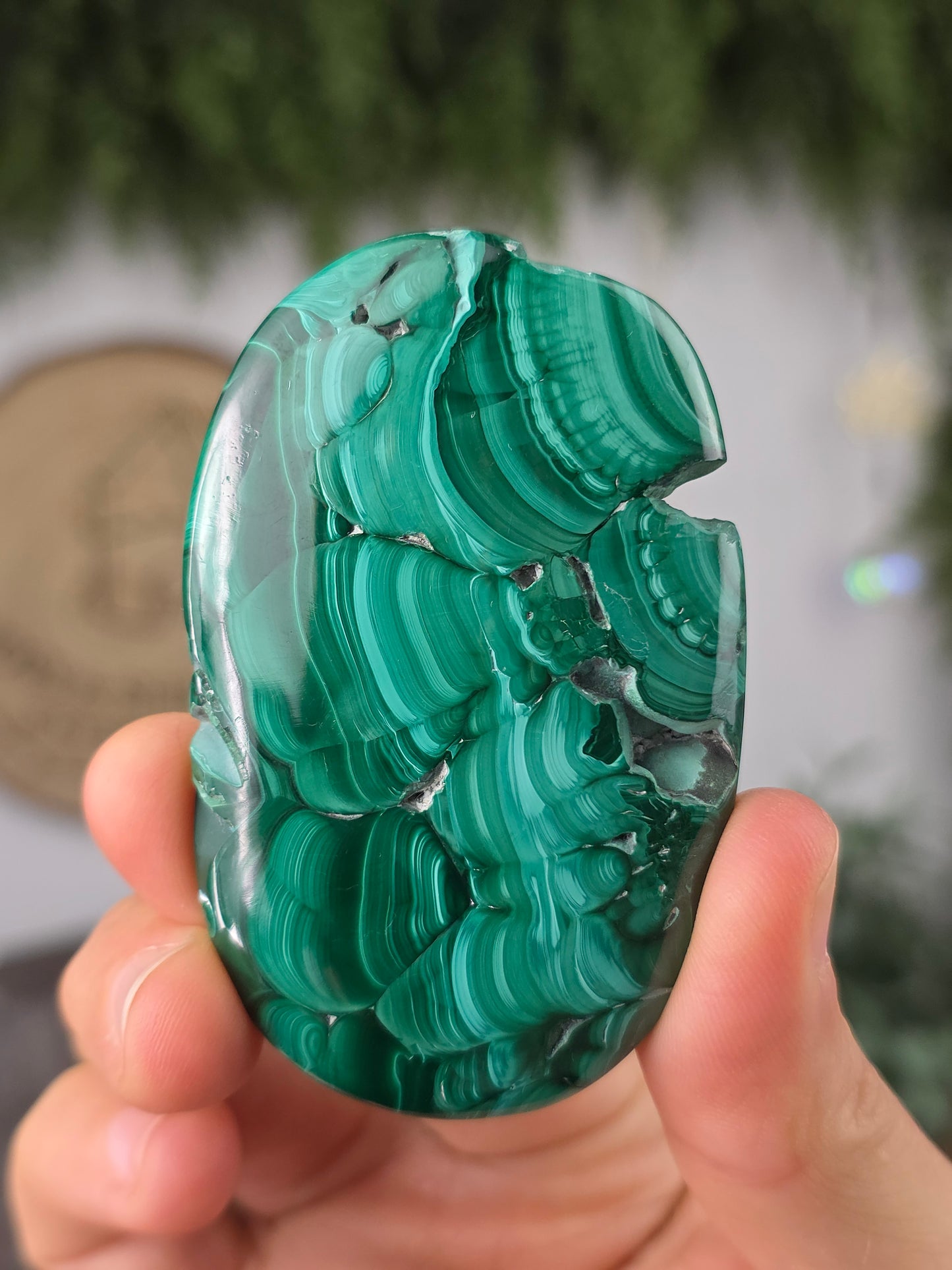 Malachite Palm Stones