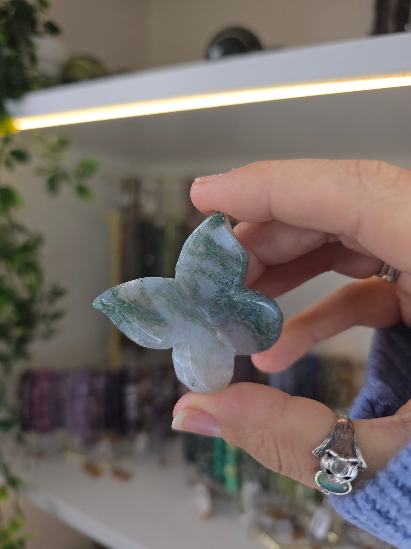 Moss Agate 3D Butterflies