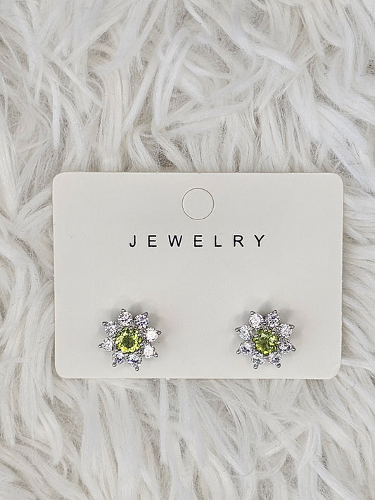S925 Silver Peridot Earrings - MAS0866