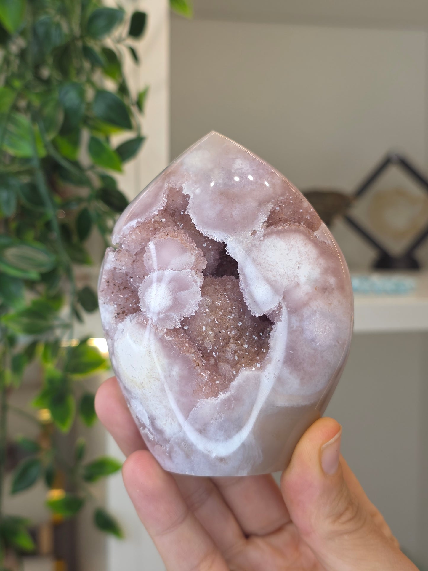 High Grade Madagascan Pink Amethyst Freeform Tear Drop - B