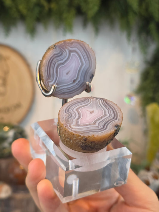 Zhanguo Agate Geode with Custom Stand A