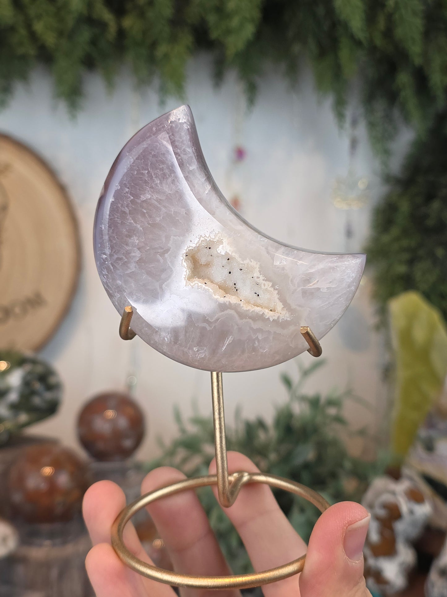 Brazilian Druzy Agate Moon J