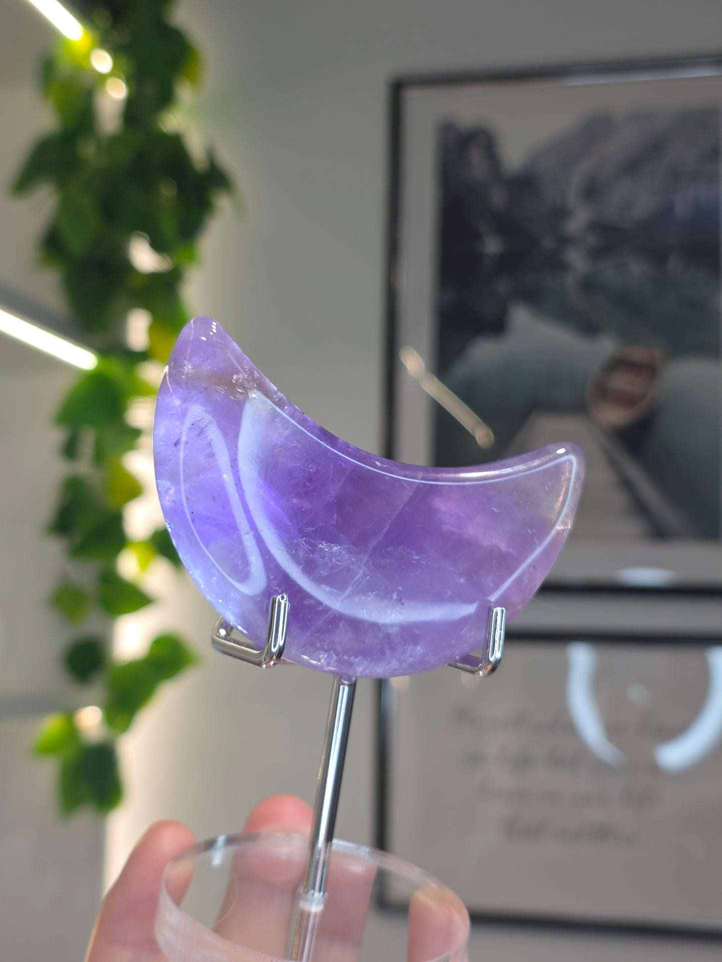 Ametrine (Amethyst with Citrine) Moon with stand - B