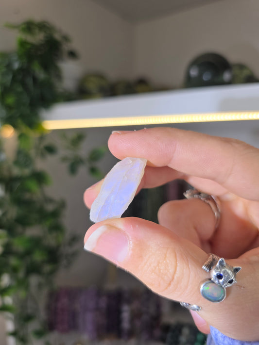 Raw White Moonstone with Blue Flash