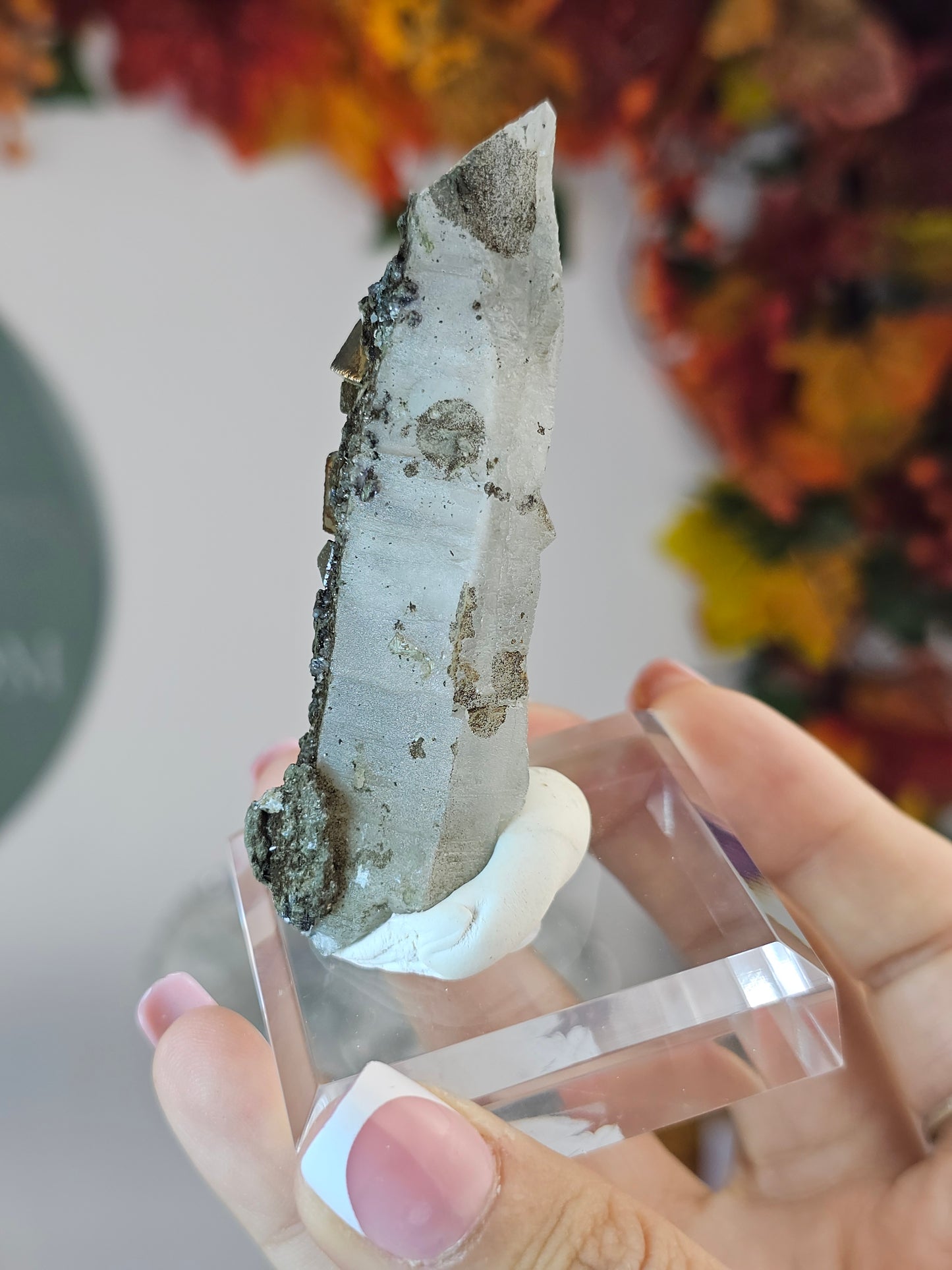 Candle Quartz with Cubic Pyrite from Inner Mongolia - MAS2999