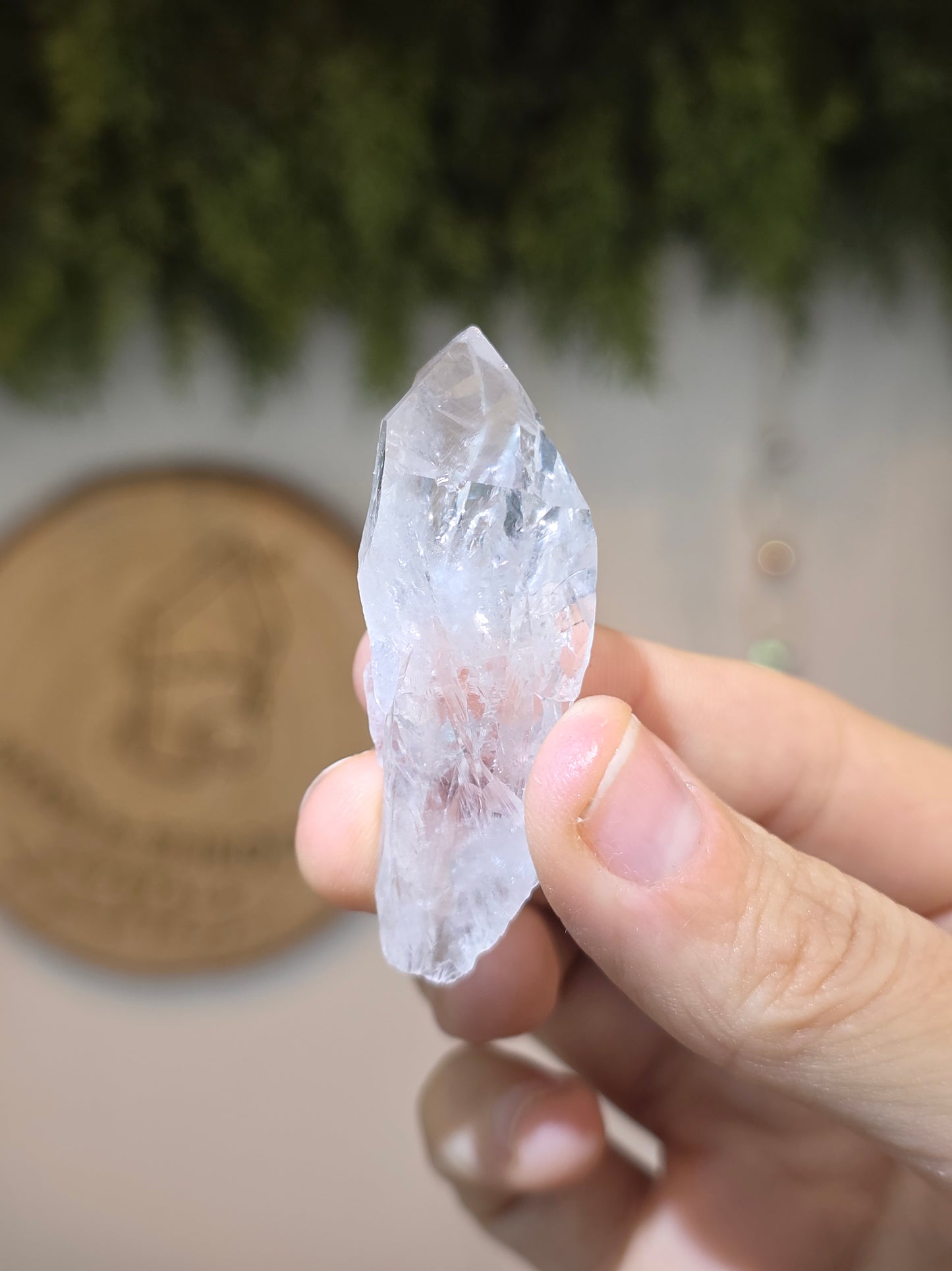 White Amethyst Root Point from Uruguay