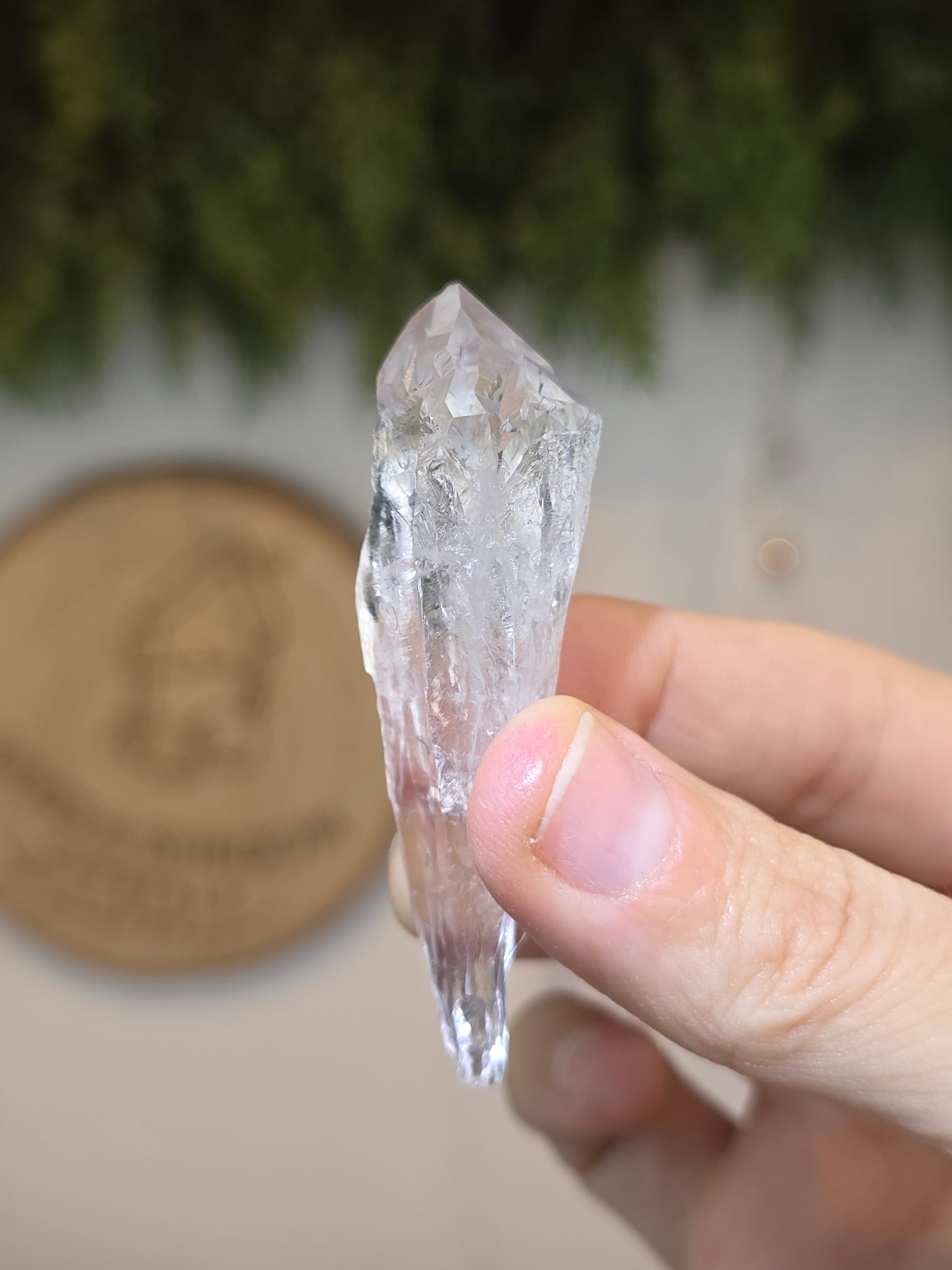 White Amethyst Root Point from Uruguay
