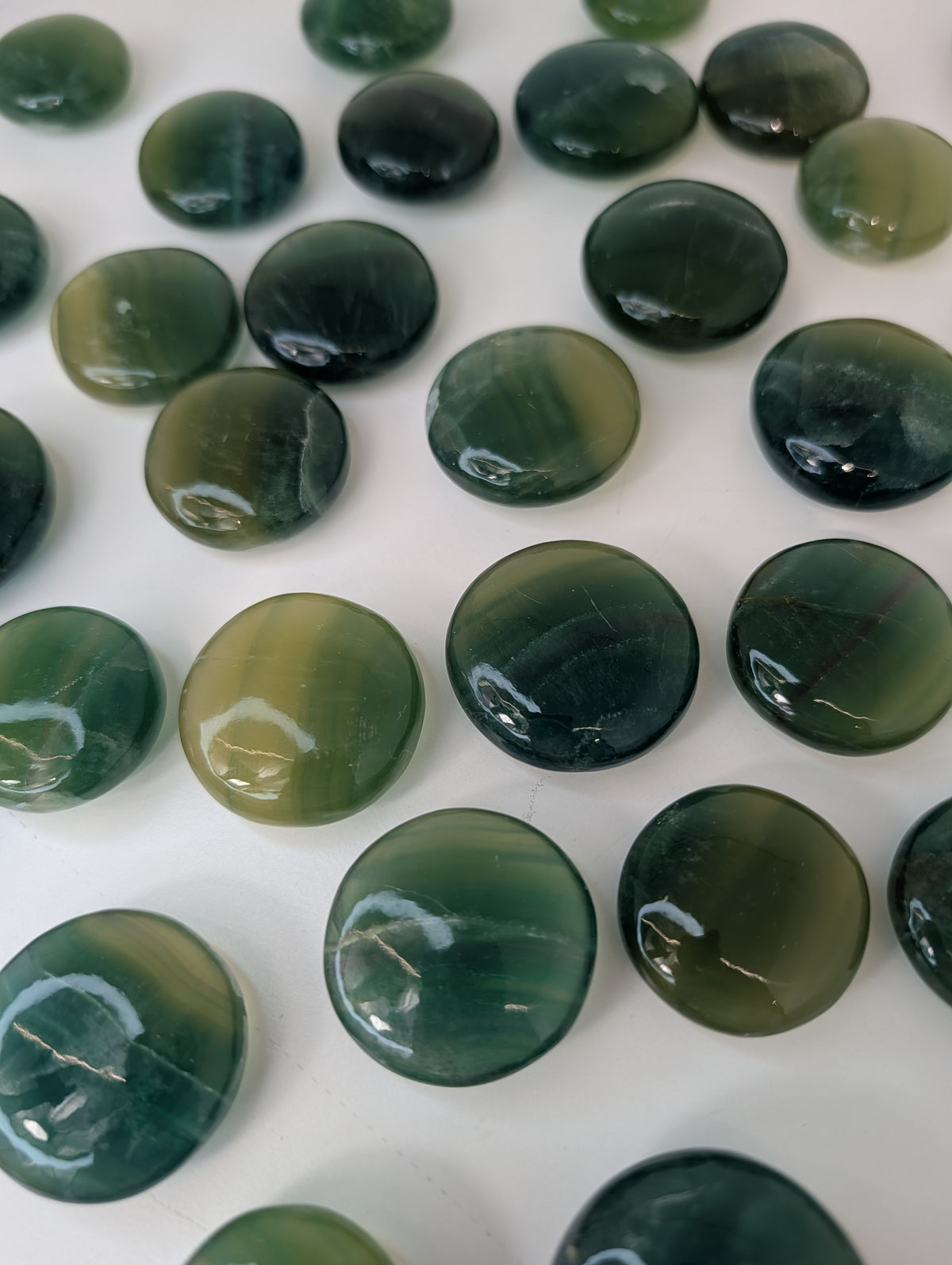Intuitively Chosen Pakistan Pineapple Fluorite Button Flat Stones
