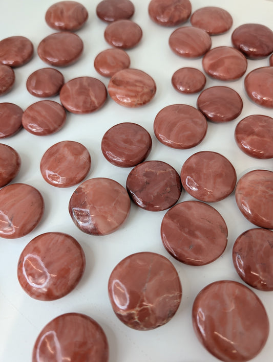 Intuitively Chosen UK Pink Serpentine Button Flat Stones