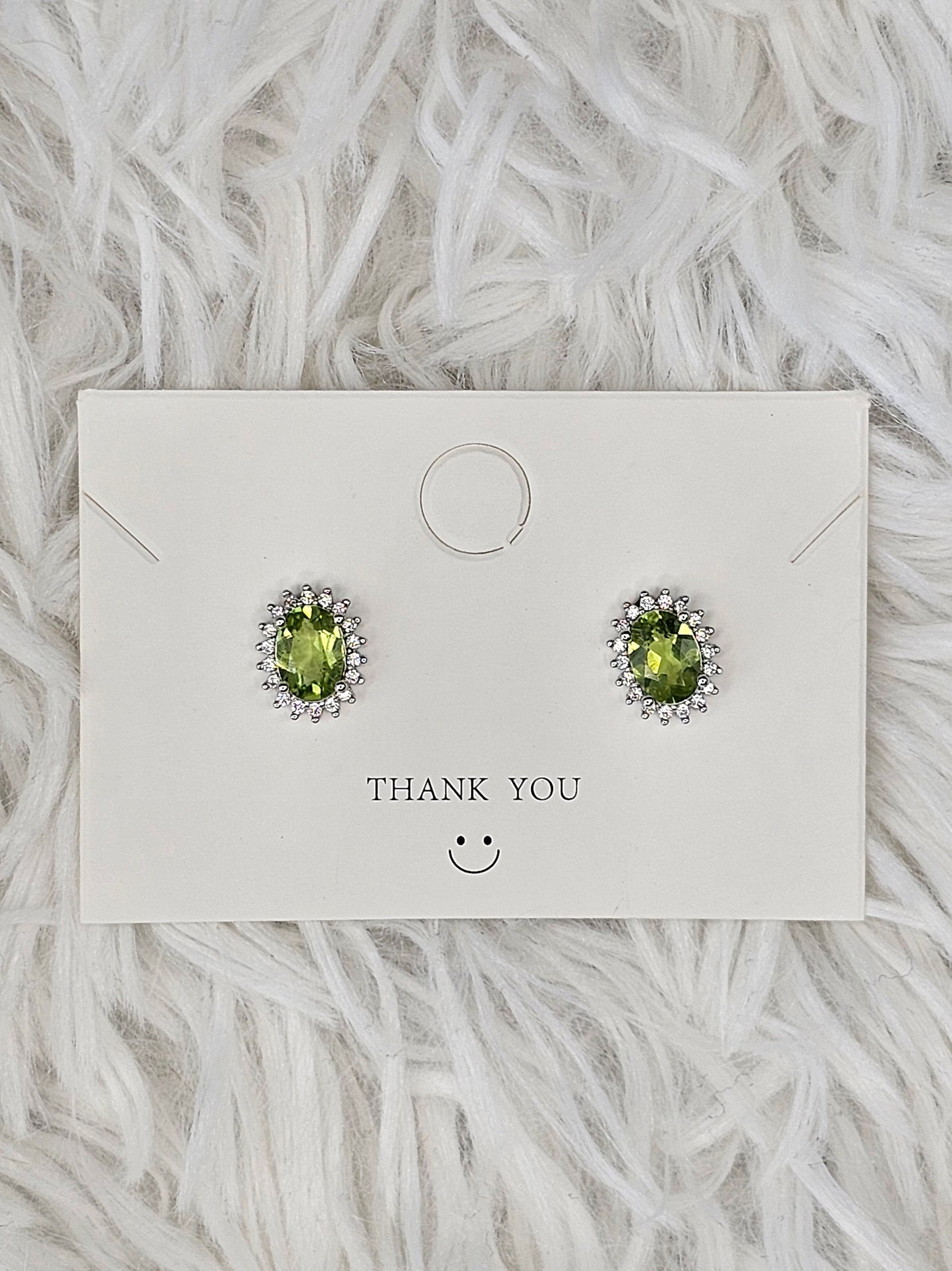 S925 Silver Peridot Earrings - MAS0869