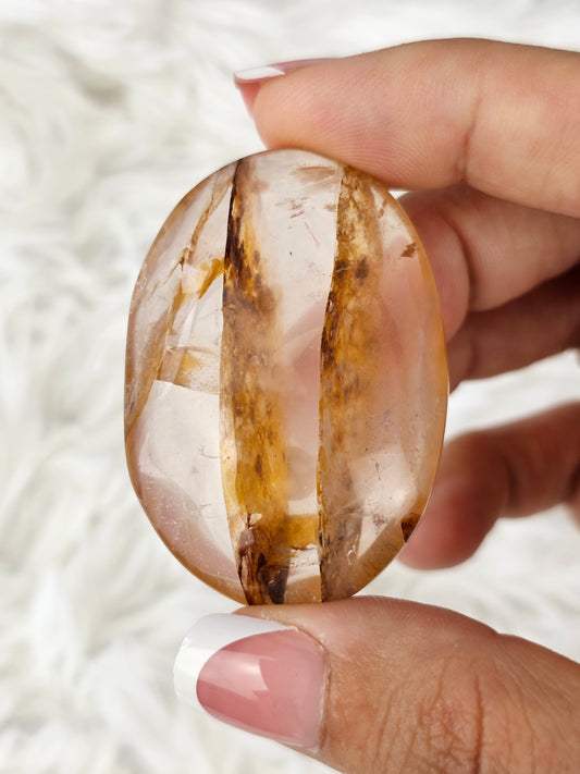 Rose Quartz with Golden Healer Palm Stone - MAS0735
