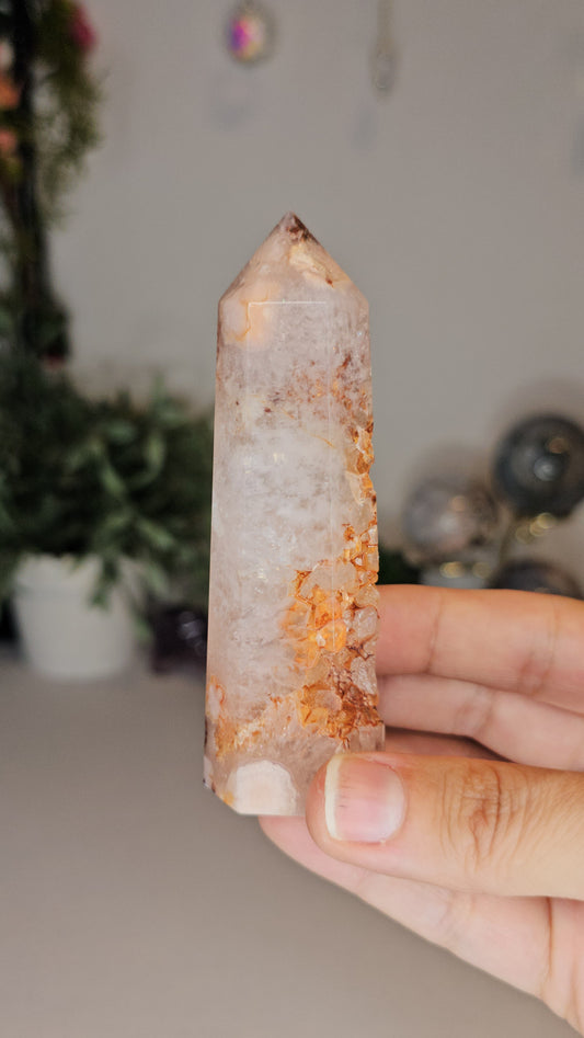 Carnelian flower Agate Tower A - MAS0449