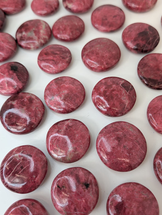 Intuitively Chosen Norway Thulite Button Flat Stones