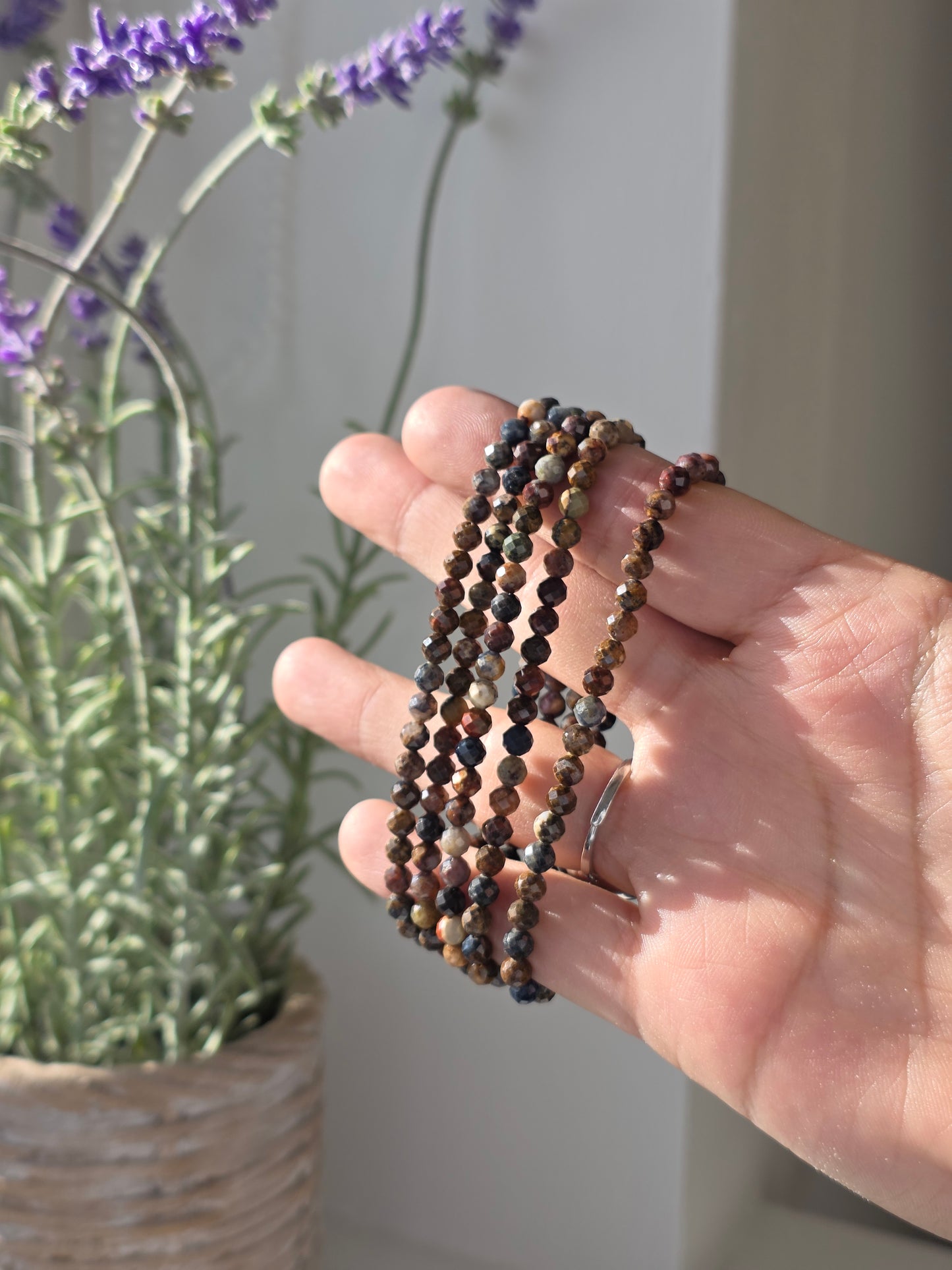 Pietersite - Round Facetted Bracelet 4mm