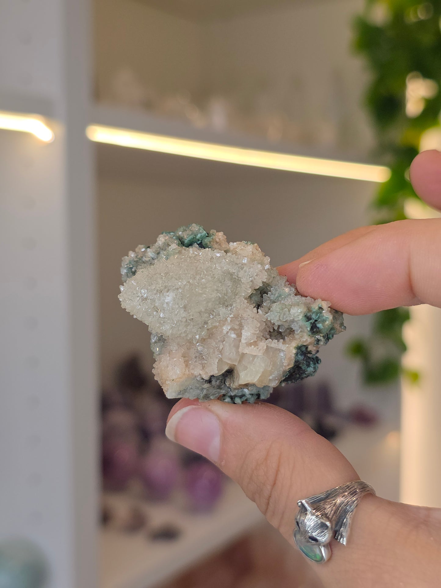 Sugary Dogtooth Calcite with Heulandite and Stilbite from Madhya Pradesh, India - O14