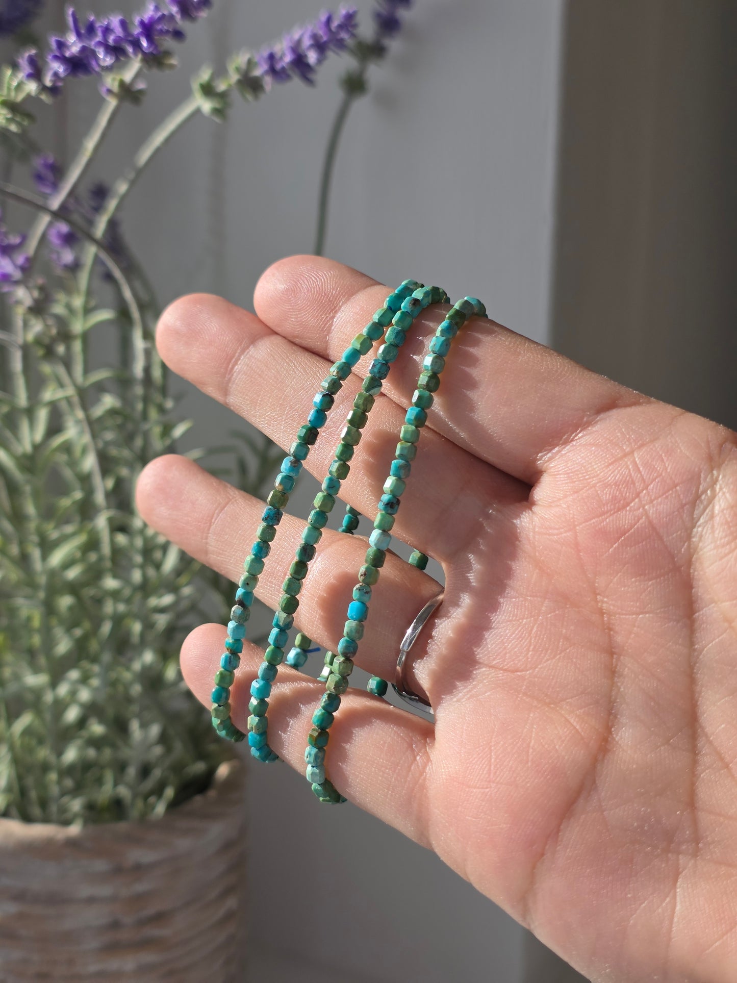 Turquoise - Cubic Facetted Bracelet 2.5mm