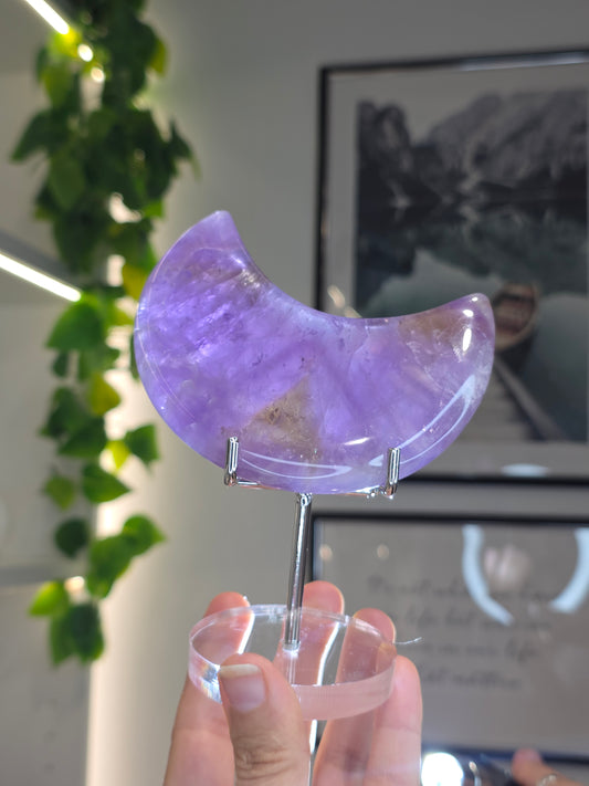 Ametrine (Amethyst with Citrine) Moon with stand - F