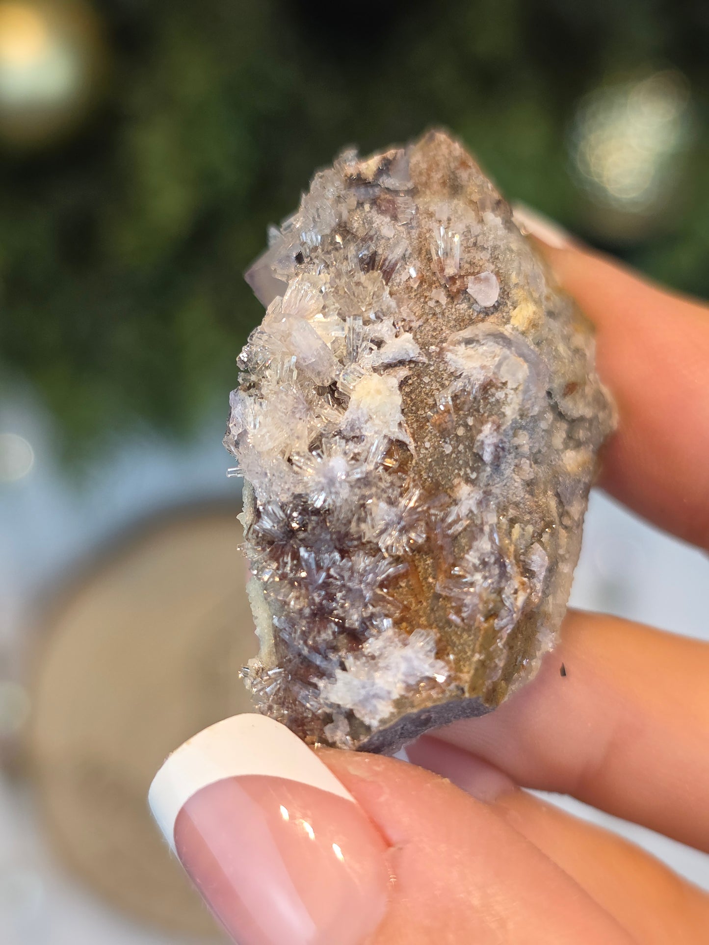 UV reactive Creedite with Purple QR Fluorite from the Dachang Mine, Guizhou, China - MAS6128