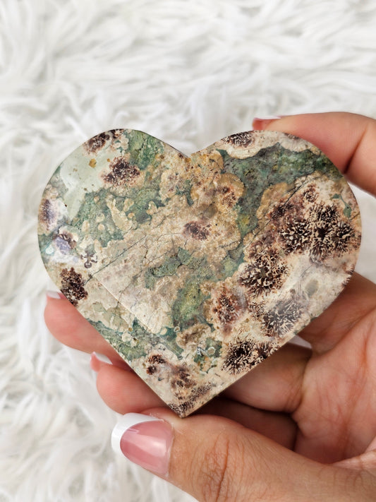 Sakura Jasper Heart Stone - MAS0747