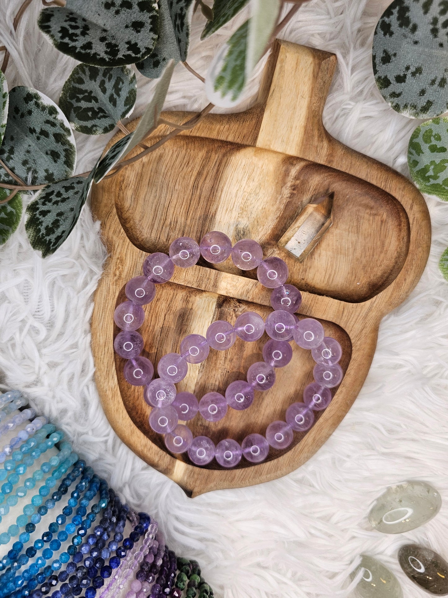 Lavendar Amethyst 12mm Bead Bracelet- MAS1006
