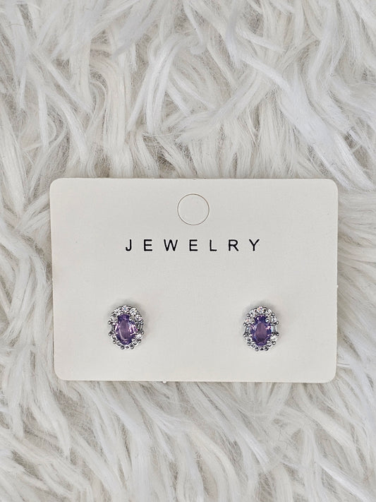 S925 Silver Lavender Jade Earrings - MAS0872