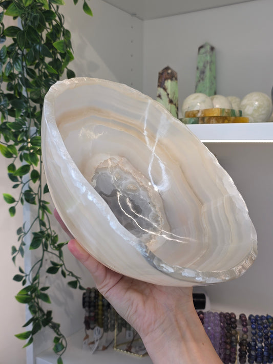 Extra Large Mexican Onyx Bowl - Honey Calcite